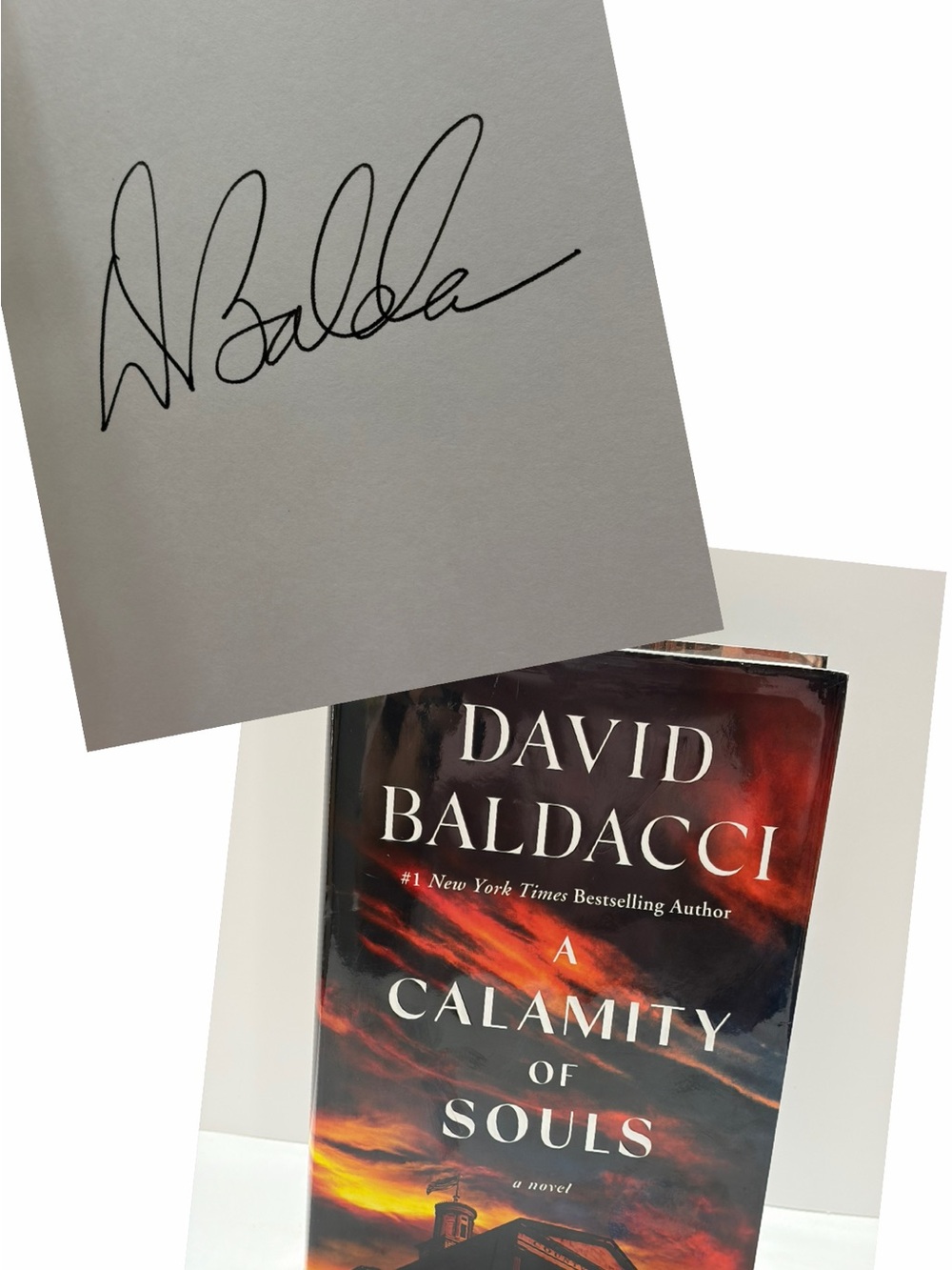 David Baldacci SIGNED “A Calamity of Souls" Hardcover - Red & Black Cover